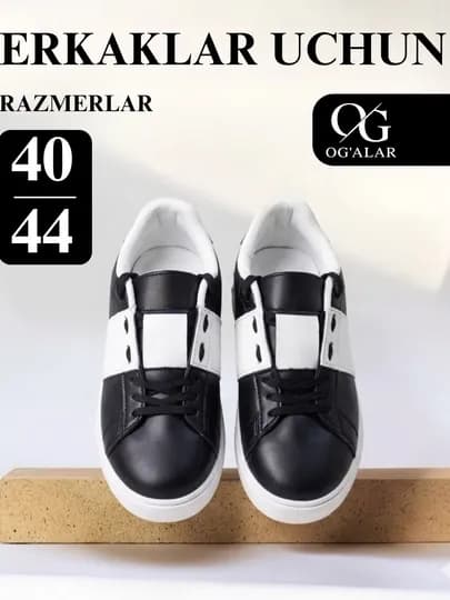 Мужские кеды в стиле Valentino Garavani, на все сезоны — SUPERST-VALENTINO-ЧЕРН-41