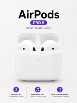 Беспроводные наушники AirPods Pro, AirPods, Pro 5 сенсорное управление — PODIX-PRO2356-КАРМЛН