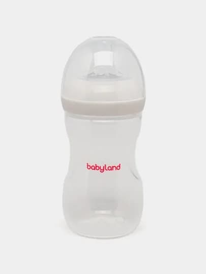 Бутылочка BabyLand, натуральный силикон, для кормления малышей, без BPA, 125, 260 мл — BLANDO-BUTILKA-СЕРЫЙ-300TRUB
