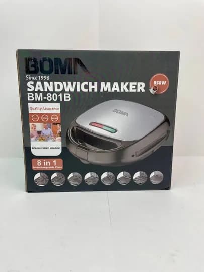 Вафельница BOMA BM-801B 8 в 1, многофункциональная, 8 сменных панелей