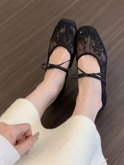 Женские балетки, размеров 36-40 — ALSHP-БАЛЕТКА-ЧЕРНСТЕ-37