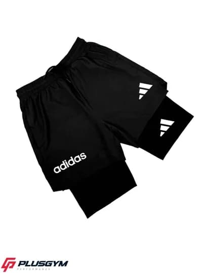 Мужские шорты для фитнеса, с лосинами — PLUSGYM-SHORTIKADIDAS-ХРОМ-4XL
