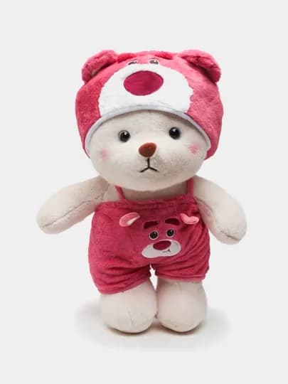 Мишка в комбинезоне, стич, лотсо, пикачу, хелло китти — MINISO-MISHKA1-КРАСН-38