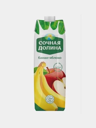 Сок "Сочная долина", бананово-яблочный, 1 л