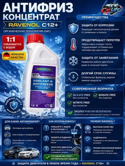 Антифриз RAVENOL OTC CONCENTRATE PROTECT C12+