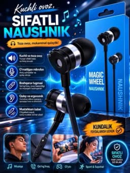 Проводные наушники 3.5mm Stereo с микрофоном для Android iPhone — LUXE123-SIMLINAUSHNIK-МОРСК