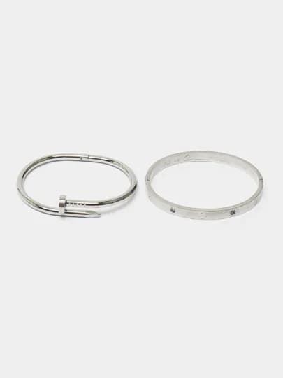 Женские браслеты, набор браслет "Гвоздь" + браслет Cartier "Stainless Steel" бижутерия
