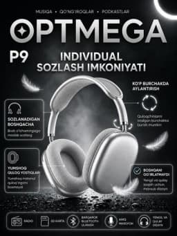 Беспроводные наушники Bluetooth P9 с микрофоном ORGINA 100 A MAX — MAG777-P94-КРАСН