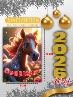 Магнит на холодильник "Лошадь символ года 2026", подарок на новый год — GIFTSSS-2026YILMAGNIT-БРОНЗ