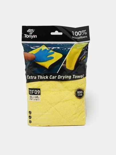 Полотенце из микрофибры для мойки и сушки Extra Tick Car DRYING TOWEL TONYIN, 40*40 см, 800 г — FRZ-FRTF09