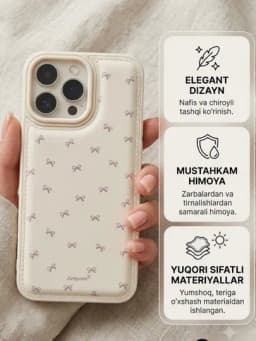 Чехол Jumpoon Premium из экокожи (PU Leather) с бантиками (Bow) для iPhone — NEON17-JUMPOON-БЕЛЫЙ-17air