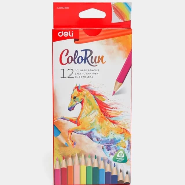 12 ta rangli Deli "ColoRun" qalamlar