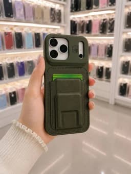 Чехол для iPhone с картхолдером, подставкой, магнитный, премиум экокожа — PRINT02-KOJALICHEXOL97-ЗЕЛЕН-17MAX