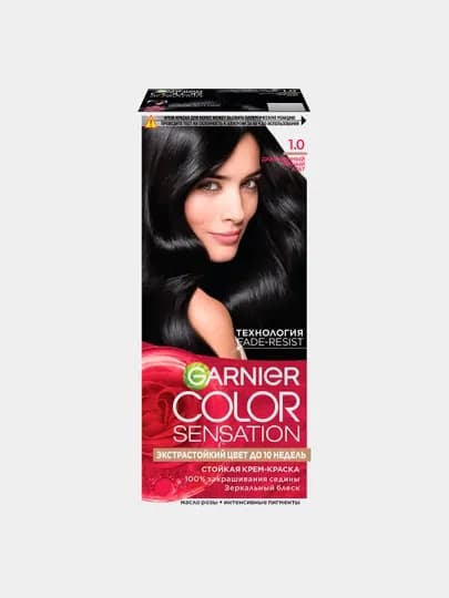Краска для волос Garnier Color Sensation, тон 1,0 Драгоценный черный агат — LOREAL-GAR0001
