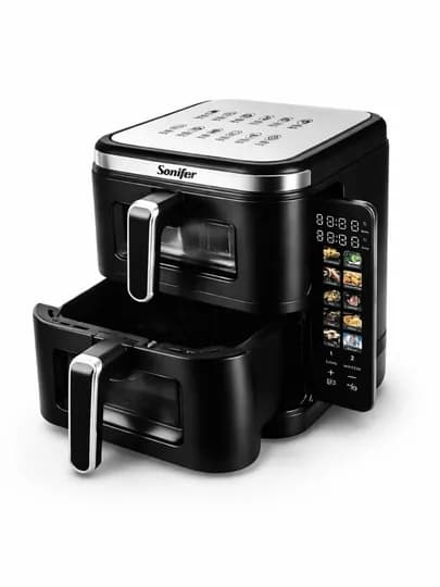 Аэрогриль Sonifer SF-1046S двойная фритюрница 11L, sensorli, 2800 Вт, 12 дастурли