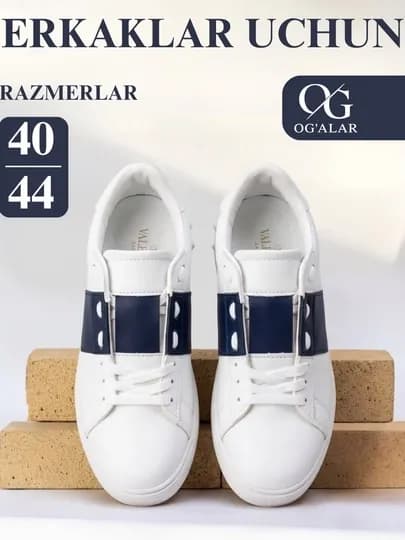 Мужские кеды в стиле Valentino Garavani, на все сезоны — SUPERST-VALENTINO-СИНИЙ-41