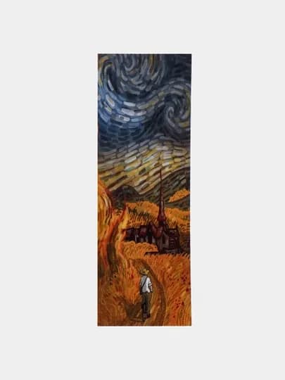 Бумажные закладки для книг, учебников, ежедневников "Вангог" — ZAKLAD2-ВАНГОГ1-СИНИЙ