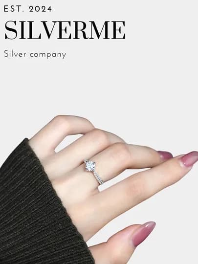 Женское кольцо из серебра 925 пробы с фианитом от бренда "SILVERME"