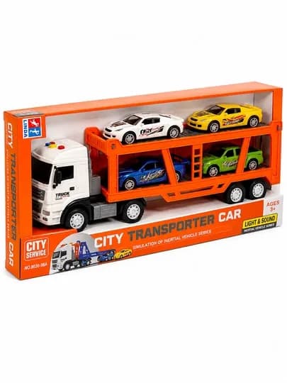 Автовоз игрушечный — САМАН-AVTOTASHUVCHIMASHINA-БЕЛЫЙ