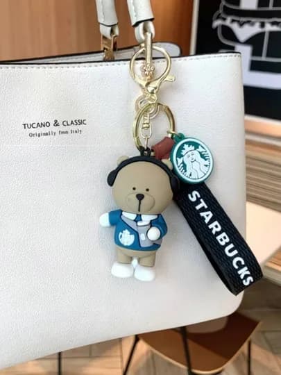 Брелок Starbucks с медвежатами и ремешком, бариста, стаканчики