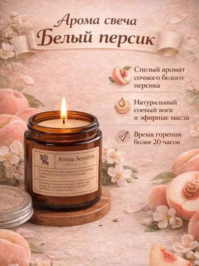 Свеча ароматическая в стакане, аромасвеча, Цветочная композиция — BATHROO-SVECHA-ПЕСОЧ