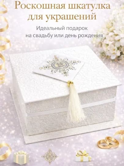 Подарочная коробка свадебная, подарочная коробка для девичника — GIFT555-СВАДЕБНЫЕ-БЕЛЫЙ