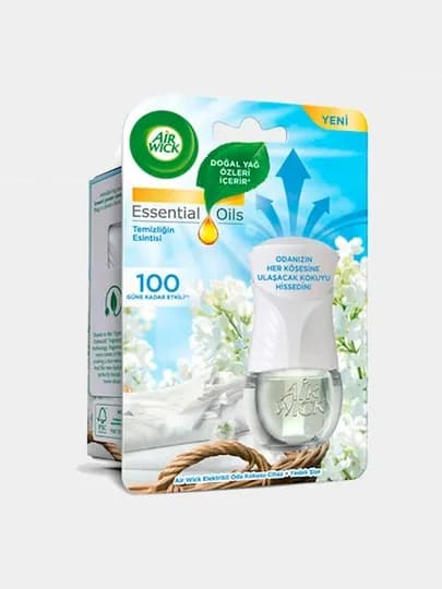 Диффузер аромамасел со сменным флаконом Air Wick "Прохлада льна и свежесть сирени", 19 мл