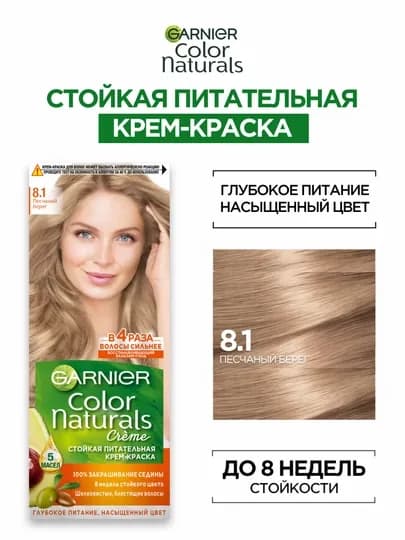 Garnier, стойкая питательная крем-краска для волос Color Naturals — GGGAR-KRASKA-КОРАЛЛМЕЛ