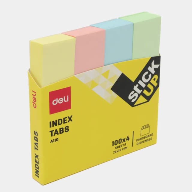 Yopishqoq eslatma stiker Deli Index tabs A110