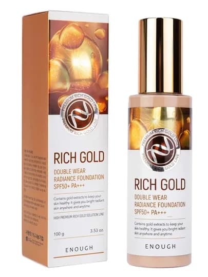 ENOUGH, Тональный крем 8 peptide Rich Gold Ultra X10Full Cover Perfect Foundation SPF50 — PARFFUM-ULTRA10-ЗОЛОТ-21