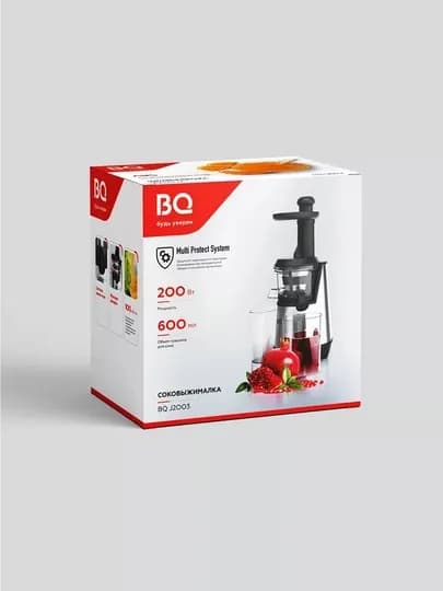 Соковыжималка шнековая BQ J2003,мощность 200Вт,скорость до 100об/мин,объем 600мл