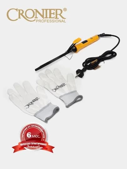 Профессиональная плойка для завивки волос Cronier Professional — ЭЛМАРТ-CRAFRO-ЖЕЛТ