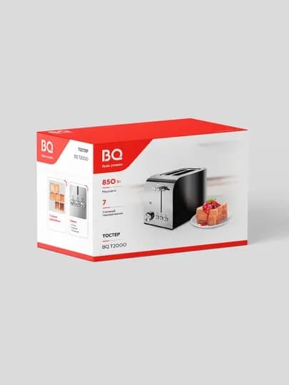 Тостер BQ T2000, высокая мощность 850 Вт, 2 отсека, 7 степеней обжарки, автоматический выброс — BQ-T2000