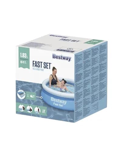 Круглый бассейн Bestway, легко собирается, размер 1,83х51 см, синий 940 Л