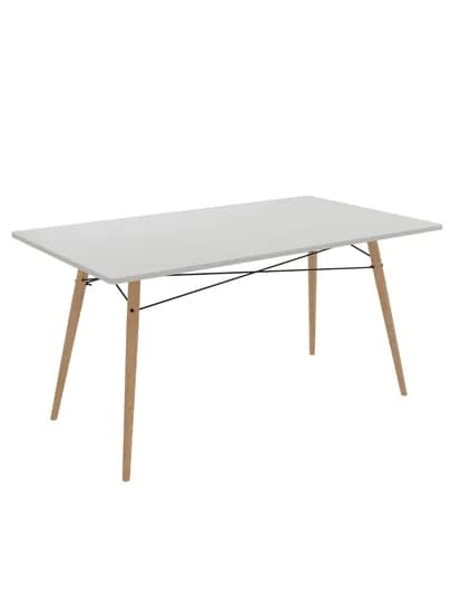 Стол обеденный AIKO Stockholm Egger, кухонный стол, стальной каркас, 120х80 и 140х80 см — AIKOWDS-STOCKEGGER-БЕЛЫЙ-140x80