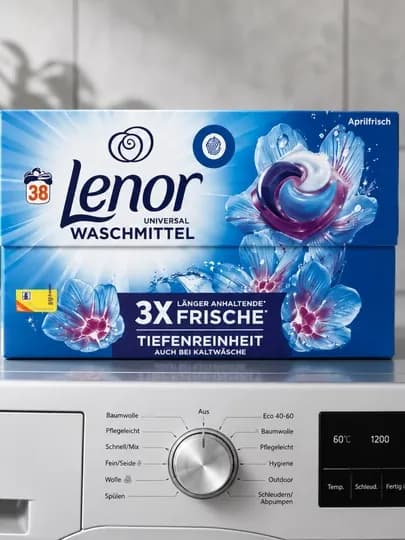 Капсулы Lenor, 38 штук — длительная свежесть и ощущение чистоты для одежды