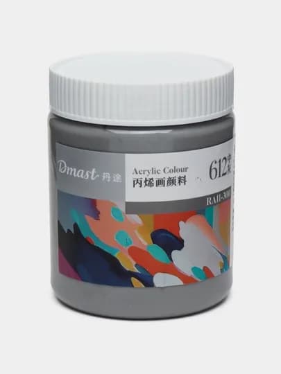 Краска акриловая в банке Dmast Deli RA11-300-612 Medium Grey, 300 мл