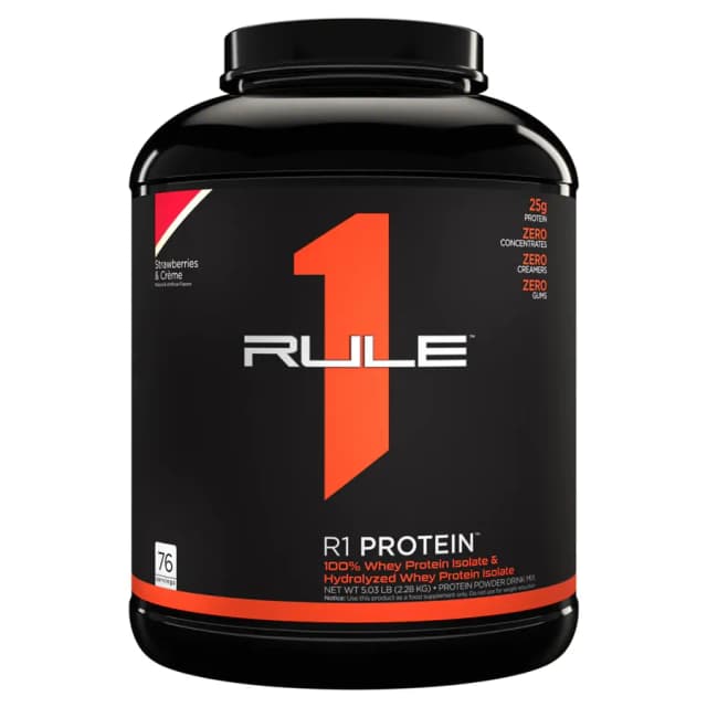 Сывороточный протеин RULE1 Whey Isolate клубничный крем, 2.2 кг