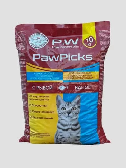 Сухой корм для кошек Paw picks с рыбой, 10 кг
