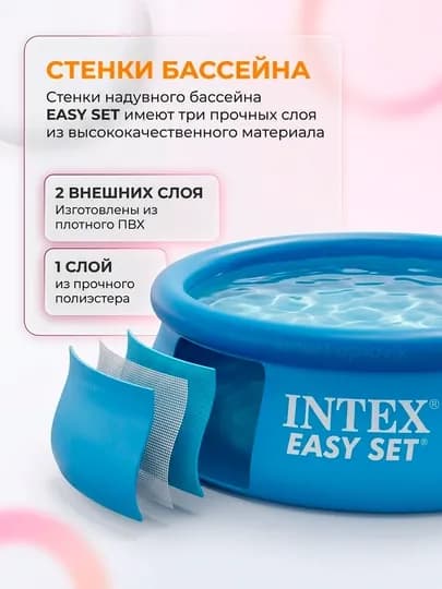 Бассейн Intex Easy Set 305x76 см, надувной семейный бассейн 3853 литра — TEZKOR3-BASSEYN-НГОЛУБ