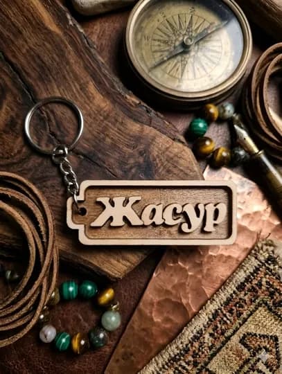 Жасур именной брелок