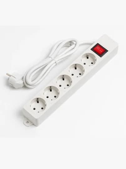 Удленитель электрический, сетевой фильтр, с USB, 6, 3 розеток с включателем — PERHOME-UDLENITELI-РАЗНОЦВ-8m