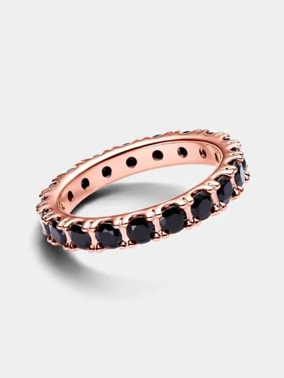 Кольцо Сверкающая черная бесконечность Pandora 180050C02