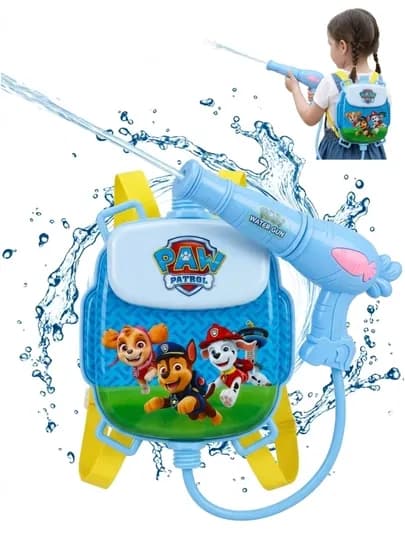 Водяной пистолет Water Gun, с рюкзаком - резервуаром для воды, 1,2 литра — RADORAY-VODINOYRANES5-ЛАЗУР