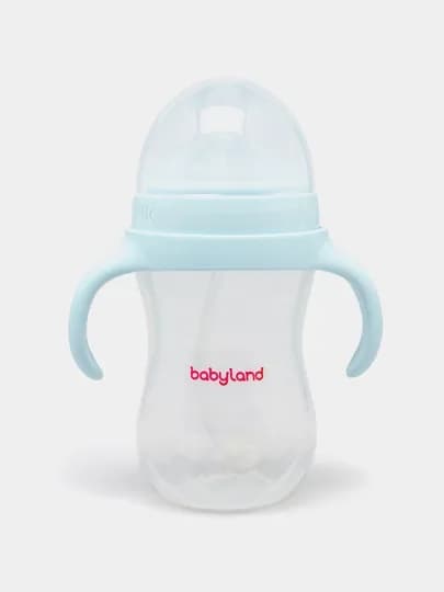 Бутылочка BabyLand, натуральный силикон, для кормления малышей, без BPA, 125, 260 мл — BLANDO-BUTILKA-ТЕМНСИН-240TRUB