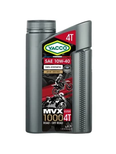 YACCO MVX 1000 4T 10W-40 100% синтетическое эстеровое масло для мотоциклов (1 л и 4 л)