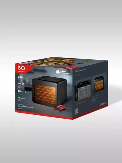 Сушилка для овощей и фруктов BQ FD1006,мощность 600Вт,макс температура 75С,21 поддонов — BQ-FD1006-ЧЕРН