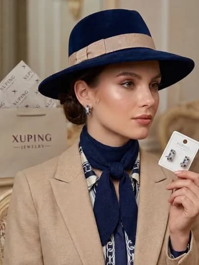 Серьги для девочек и женщин, Xuping — 1001PRT-XUPINGKI-ИНДИГО
