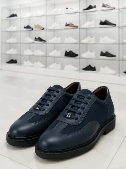 Кожаные кроссовки, натуральная кожа, отличный выбор — BOTA-BOTA028-ТЕМНСИН-40
