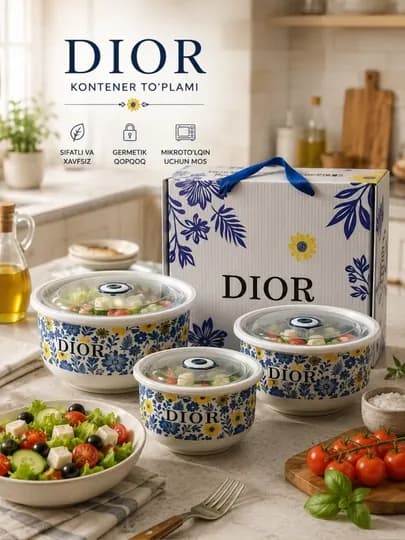 Посуда для кухни, контейнер для еды, емкость для хранения пищи — FARI723-KONTENER-СИНМЕЛ